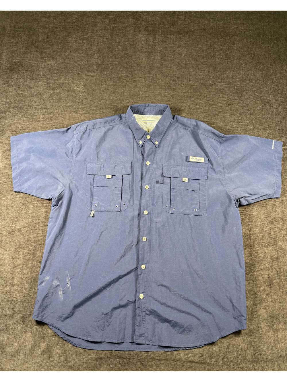 Columbia Sportswear Men's Navy Blue Outdoor Button-Down Shirt Large
